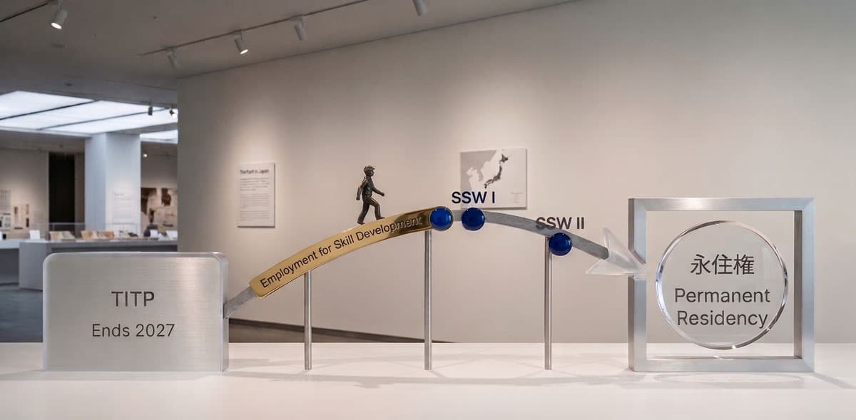 Pathway from TITP through ESD, SSW I, SSW II to Permanent Residency
