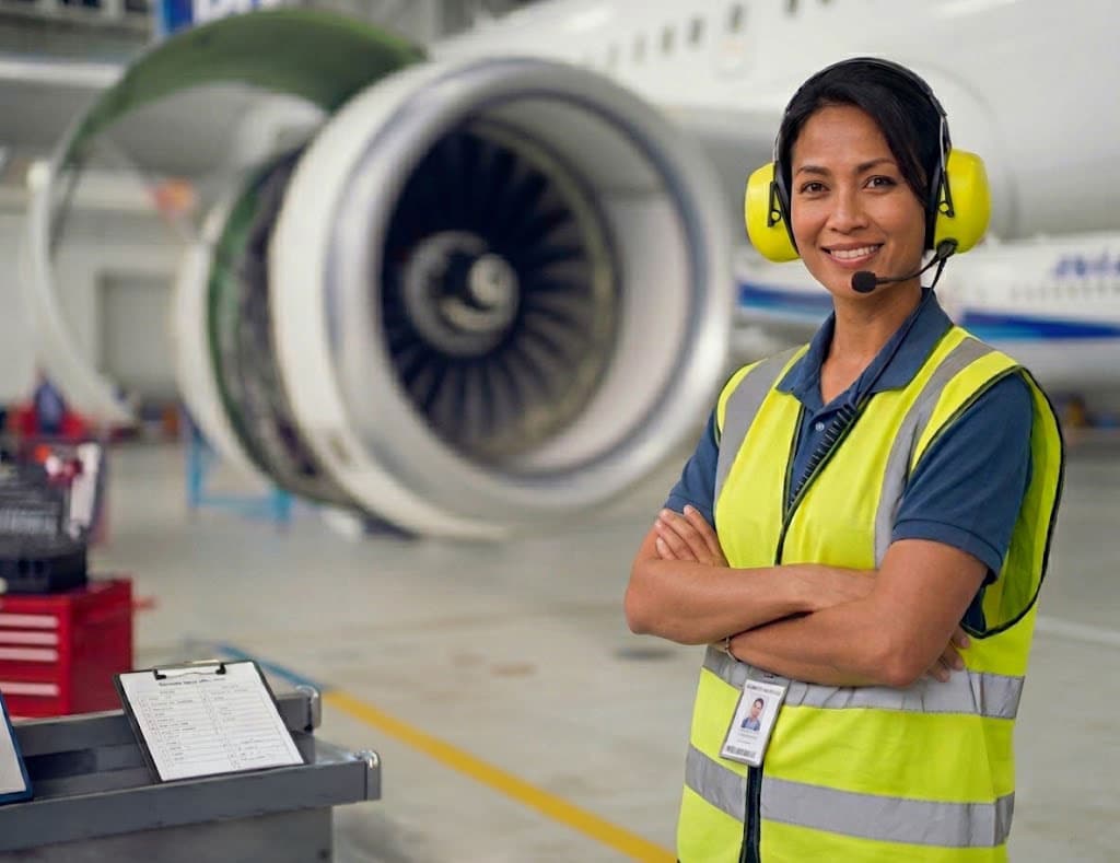 Skilled worker in aviation maintenance in Japan