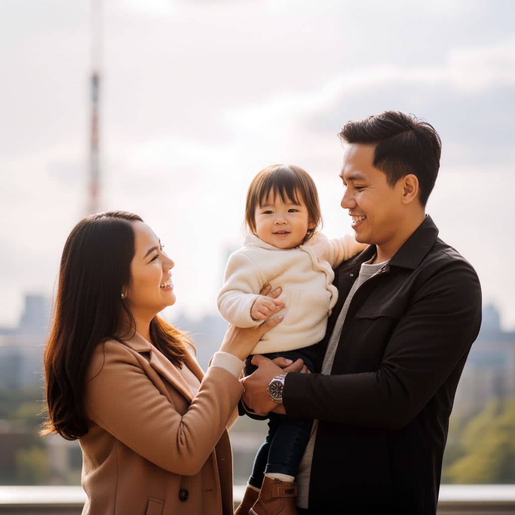 Filipino family enjoying life in Japan